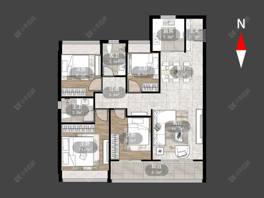 常州美的金科公园天下在售二手房源户型图_小牛看房