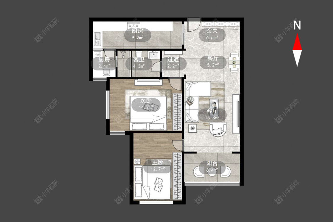 常州星河国际六区在售二手房源户型图_小牛看房