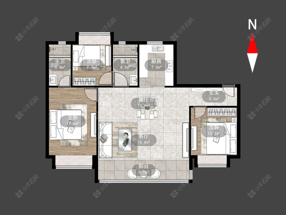 碧桂园新月时光房源户型图 常州碧桂园新月时光在售二手房源户型图_小牛看房