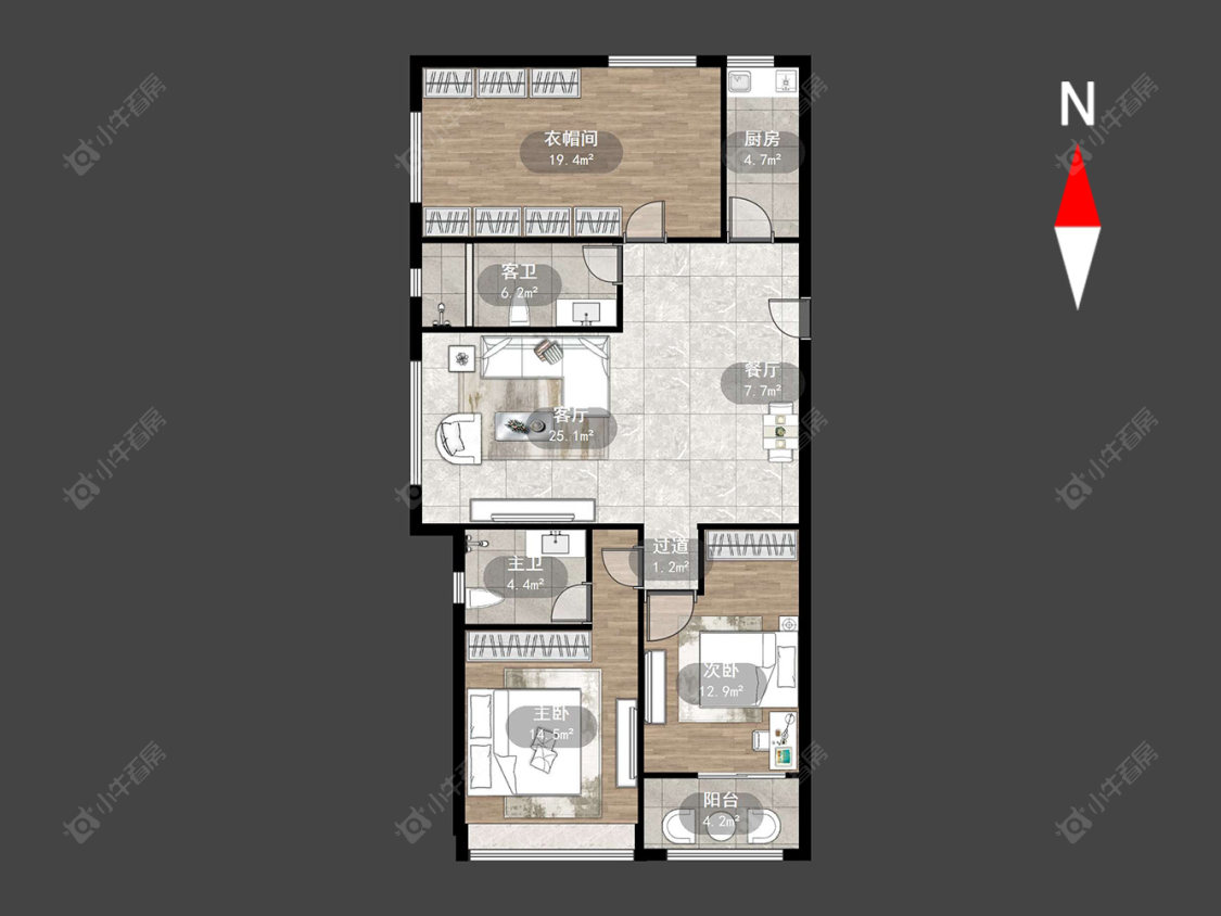 常州路劲城一期在售二手房源户型图_小牛看房