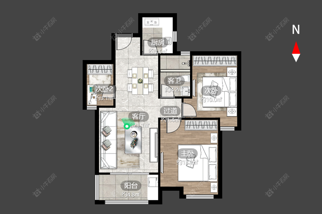 常州香江壹品在售二手房源户型图_小牛看房