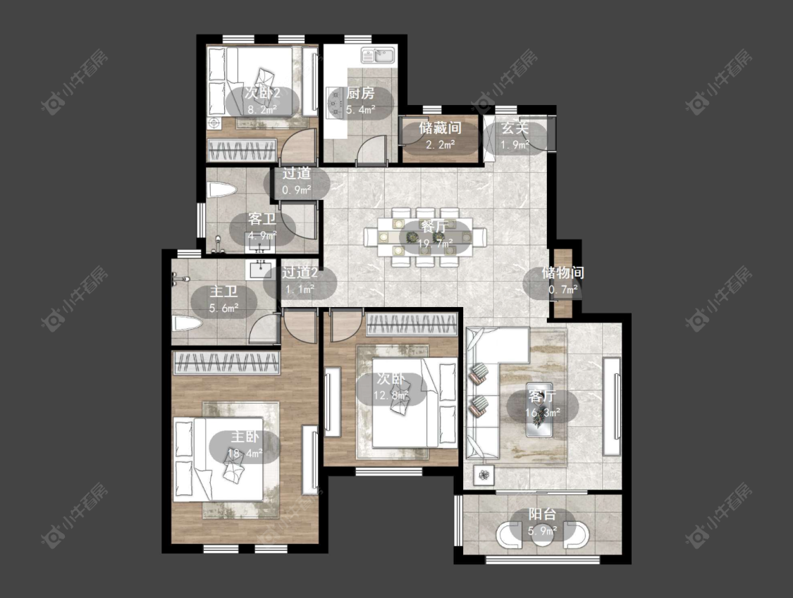 常州九洲花园二期在售二手房源户型图_小牛看房