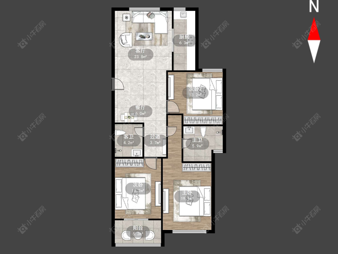 金新御园房源户型图 常州金新御园在售二手房源户型图_小牛看房