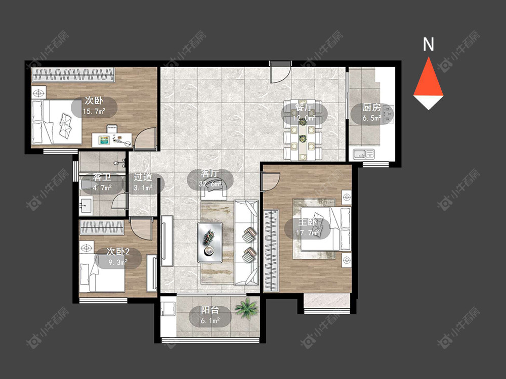 常州星河国际一区在售二手房源户型图_小牛看房