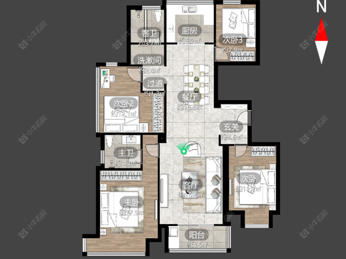 常州东方福郡在售二手房源户型图_小牛看房