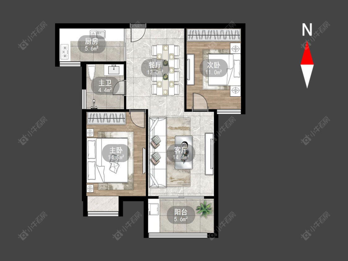常州飞龙新苑在售二手房源户型图_小牛看房