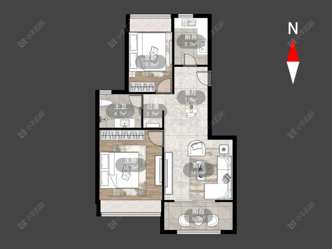 常州空港一村在售二手房源户型图_小牛看房