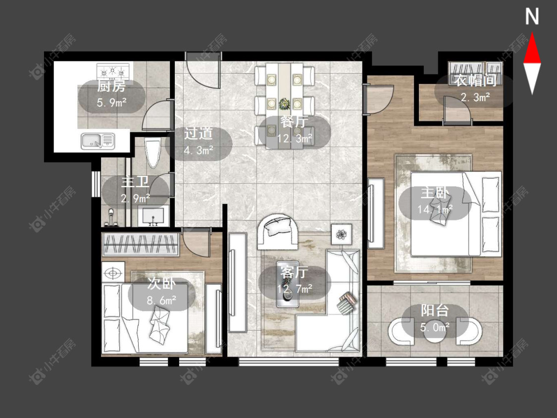 凯悦中心房源户型图 常州凯悦中心在售二手房源户型图_小牛看房