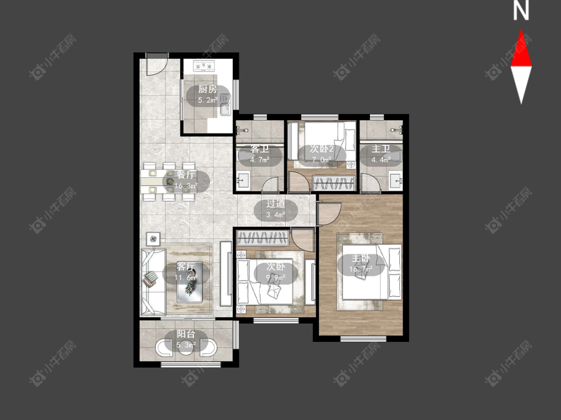 海华花园房源户型图 常州海华花园在售二手房源户型图_小牛看房