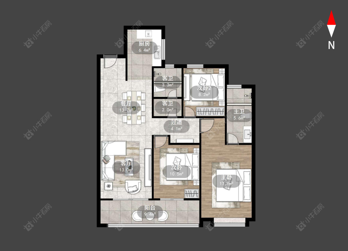 常州九洲玺在售二手房源户型图_小牛看房