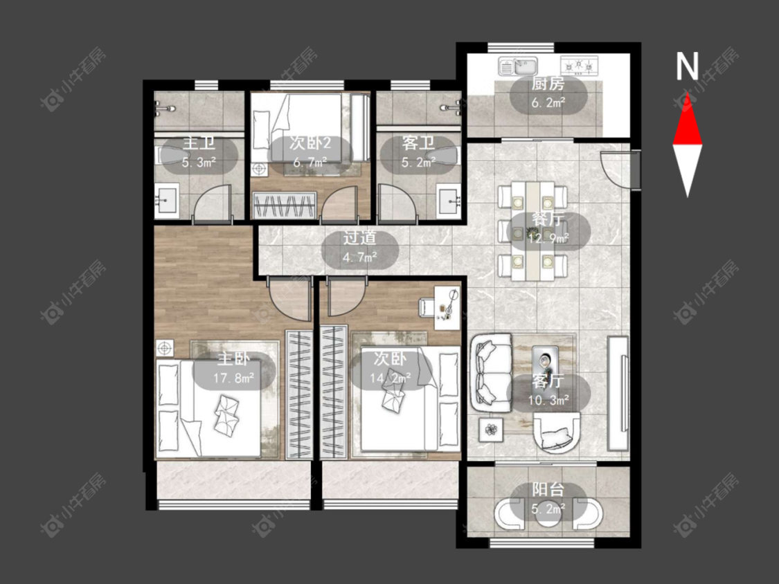 常州凤凰湖西苑在售二手房源户型图_小牛看房