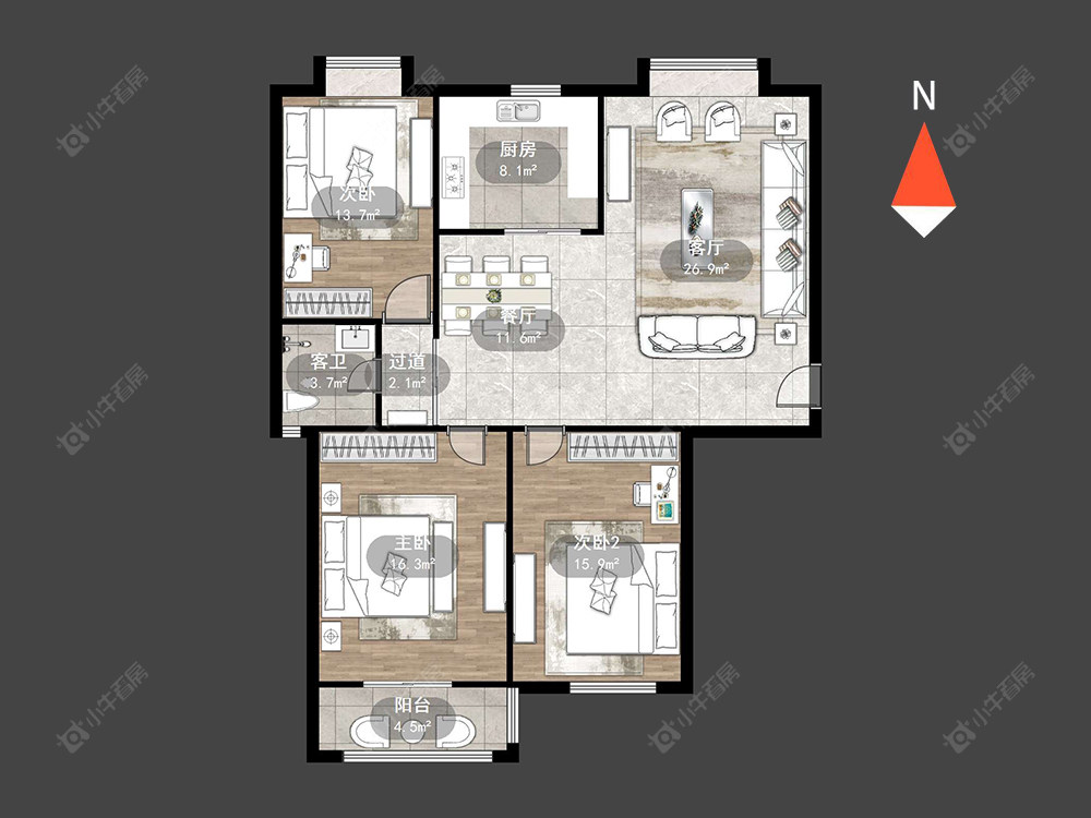 随园锦湖公寓房源户型图 常州随园锦湖公寓在售二手房源户型图_小牛看房