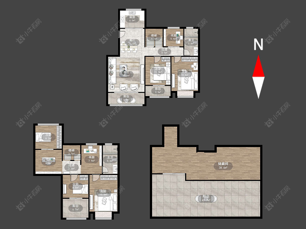 常州绿地香奈别墅区在售二手房源户型图_小牛看房