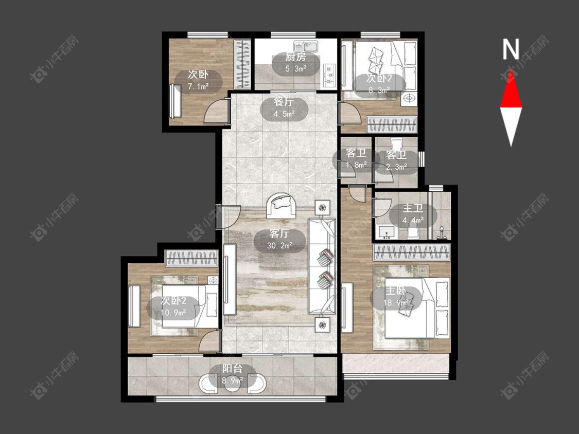 常州美的江山樾在售二手房源户型图_小牛看房