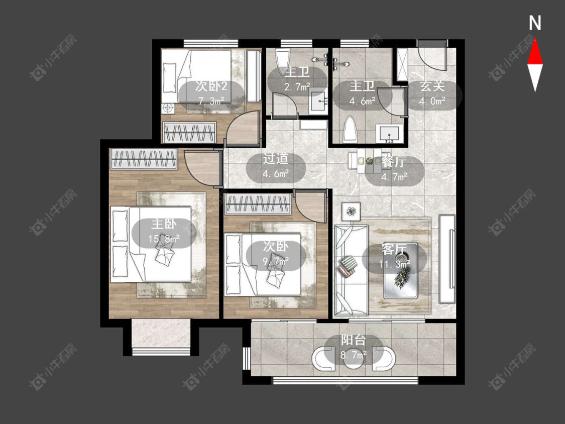 常州荷樾府在售二手房源户型图_小牛看房