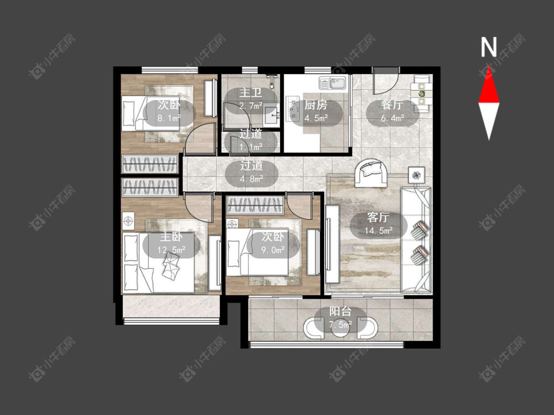 常州龙宸铭著在售二手房源户型图_小牛看房