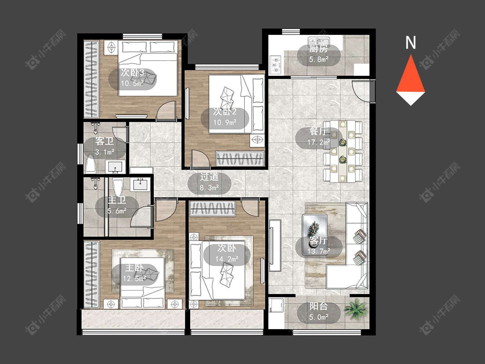 常州中梁首府壹号在售二手房源户型图_小牛看房