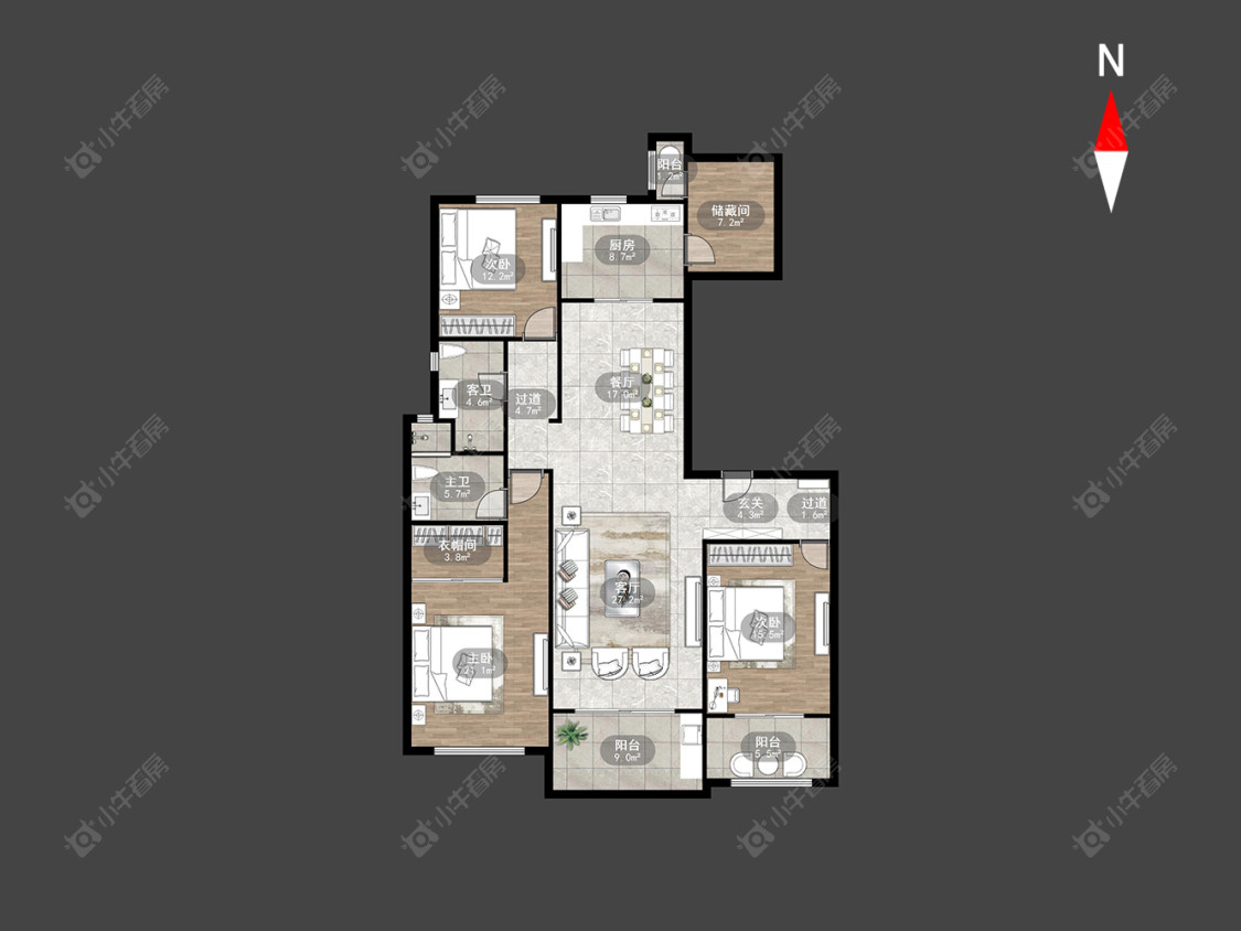 常州龙湖香醍漫步南区在售二手房房源户型图_小牛看房