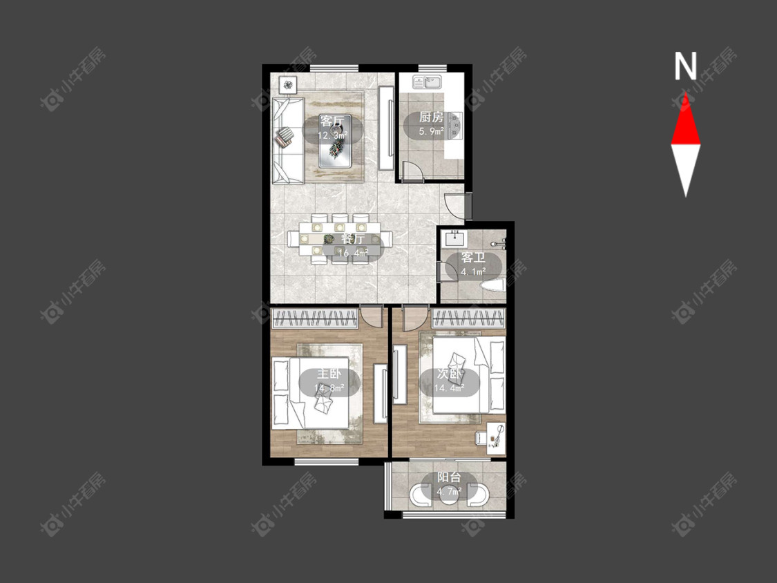 常州藻江花园一期在售二手房源户型图_小牛看房