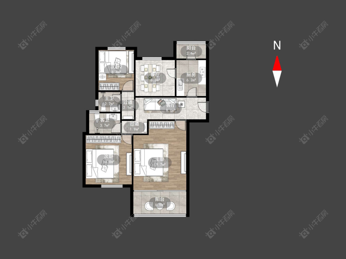 常州百兴澜庭在售二手房源户型图_小牛看房
