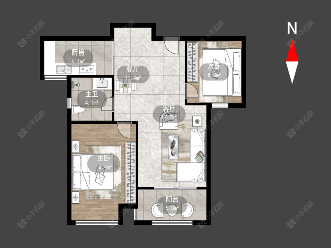 新城御景湾房源户型图 常州新城御景湾在售二手房源户型图_小牛看房