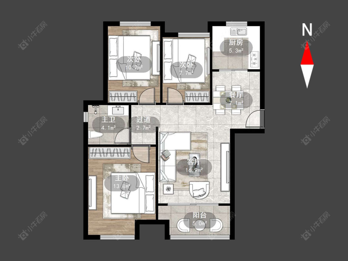 新城域三期房源户型图 常州新城域三期在售二手房源户型图_小牛看房