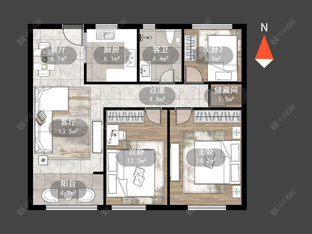 常州紫金城北区在售二手房源户型图_小牛看房