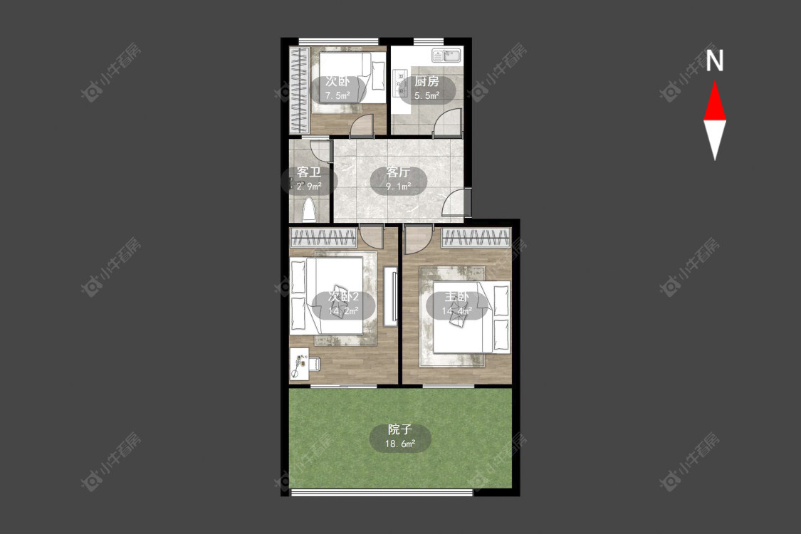 常州北建新村在售二手房源户型图_小牛看房