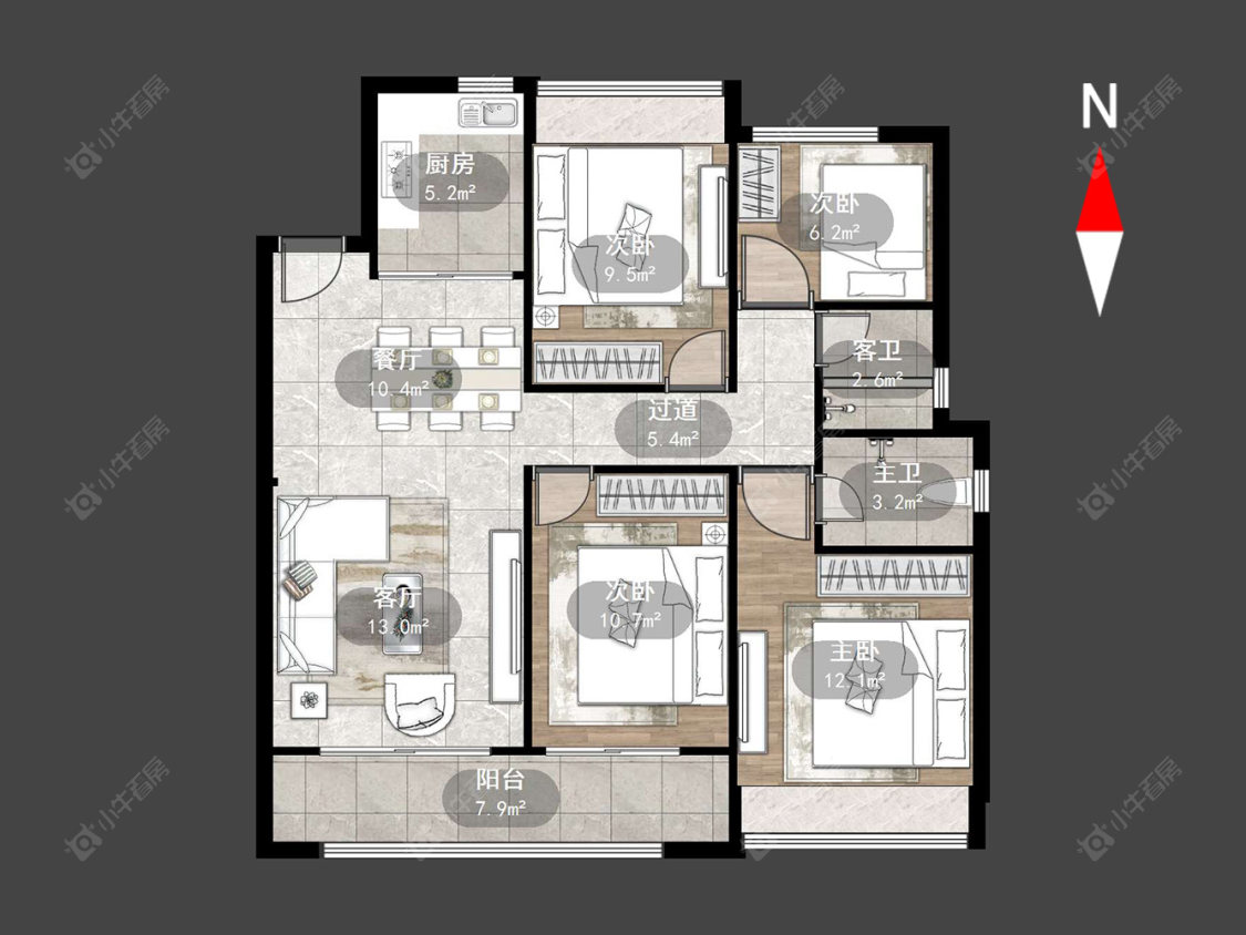 中梁百悦城房源户型图 常州中梁百悦城在售二手房源户型图_小牛看房
