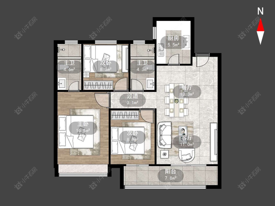 常州津德嘉苑在售二手房源户型图_小牛看房