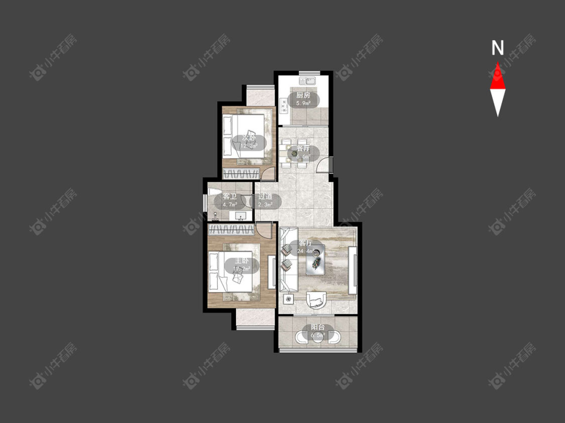 常州青竹苑B区在售二手房源户型图_小牛看房