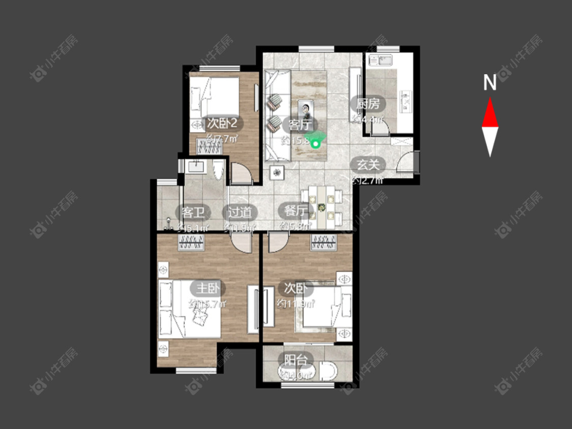 香缇湾花园房源户型图 常州香缇湾花园在售二手房源户型图_小牛看房