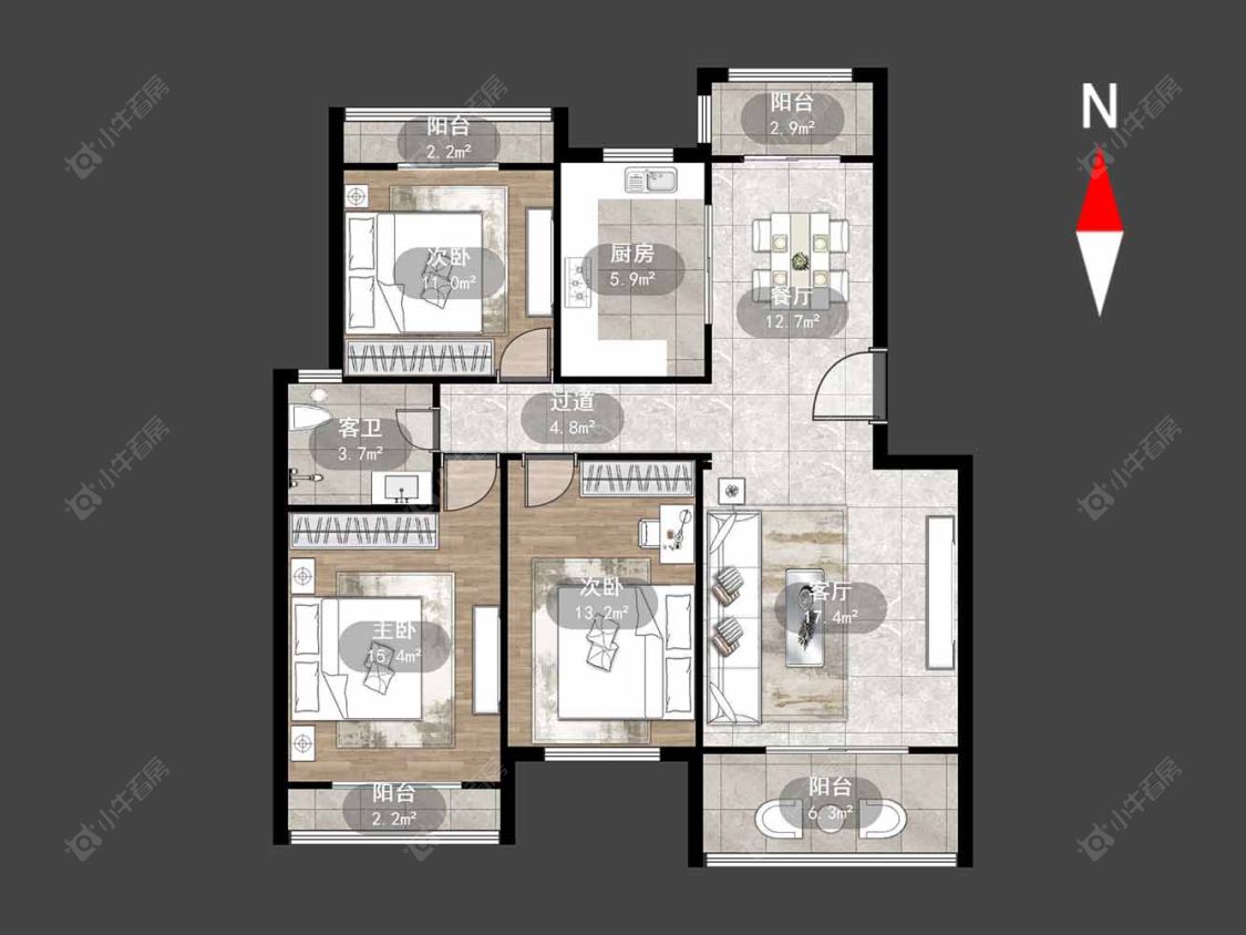 常州瑞和花园在售二手房源户型图_小牛看房