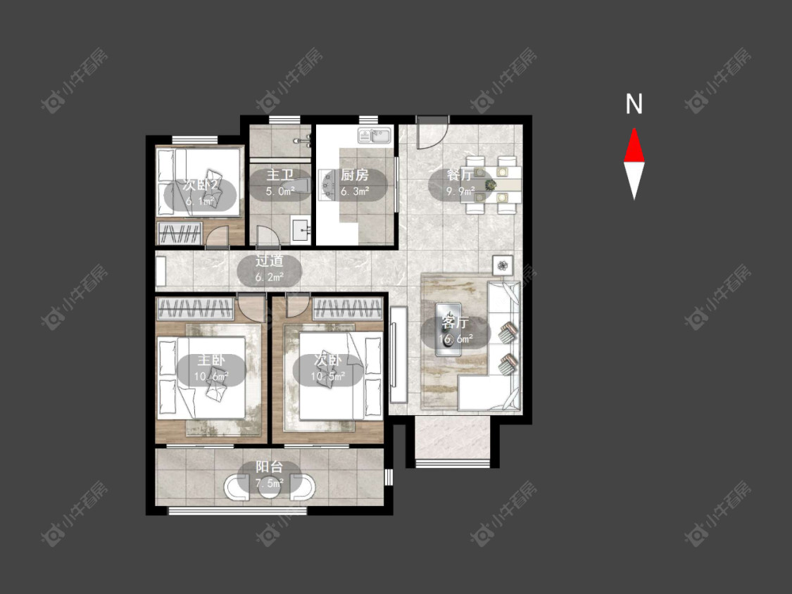 九洲花园三期房源户型图 常州九洲花园三期在售二手房源户型图_小牛看房