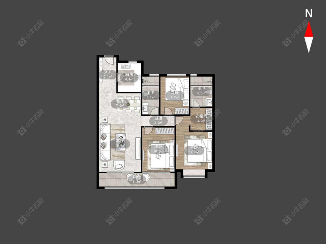 龙城金茂府东区房源户型图 常州龙城金茂府东区在售二手房源户型图_小牛看房