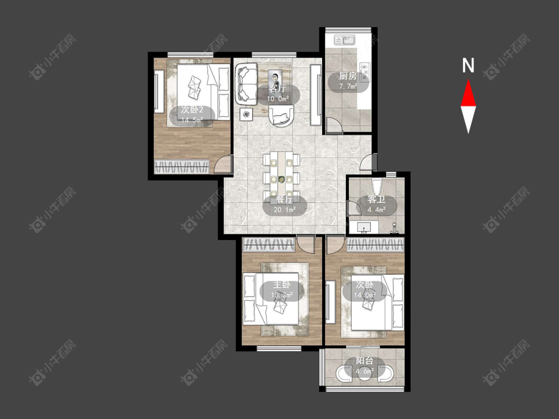 虹景花园一期房源户型图 常州虹景花园一期在售二手房源户型图_小牛看房