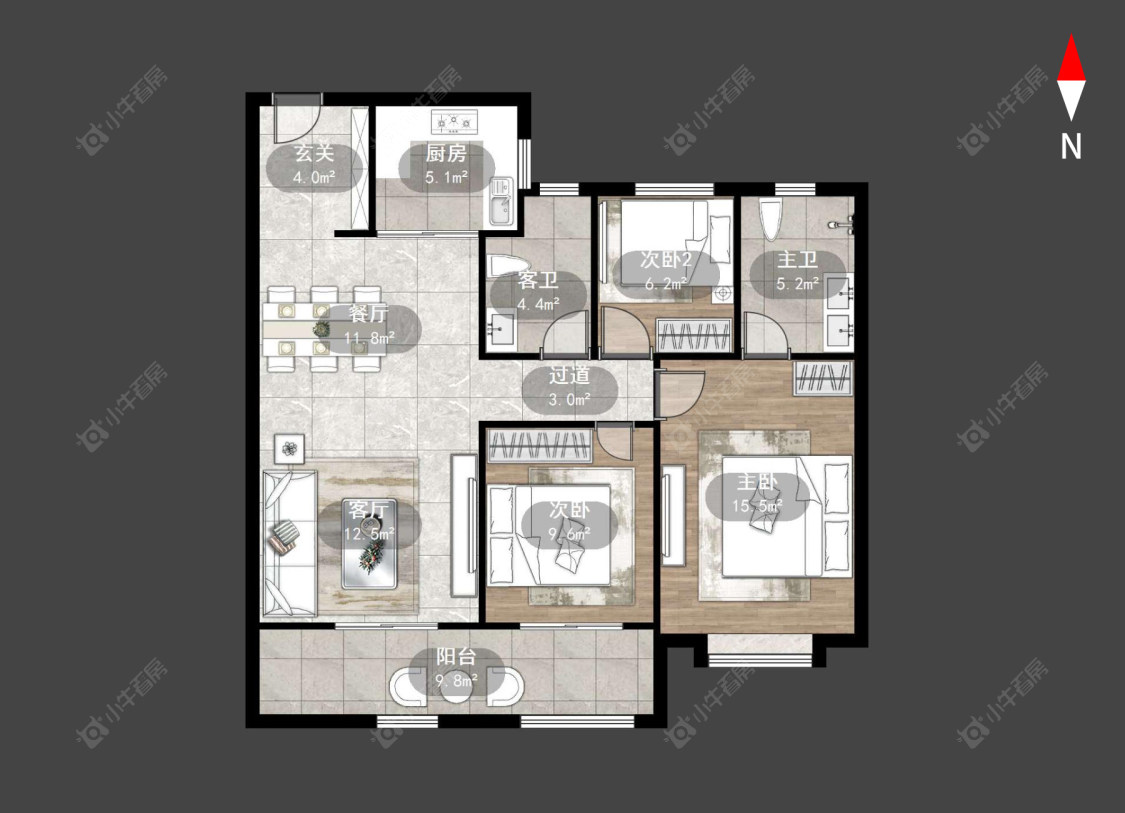 常州璞樾门第在售二手房源户型图_小牛看房