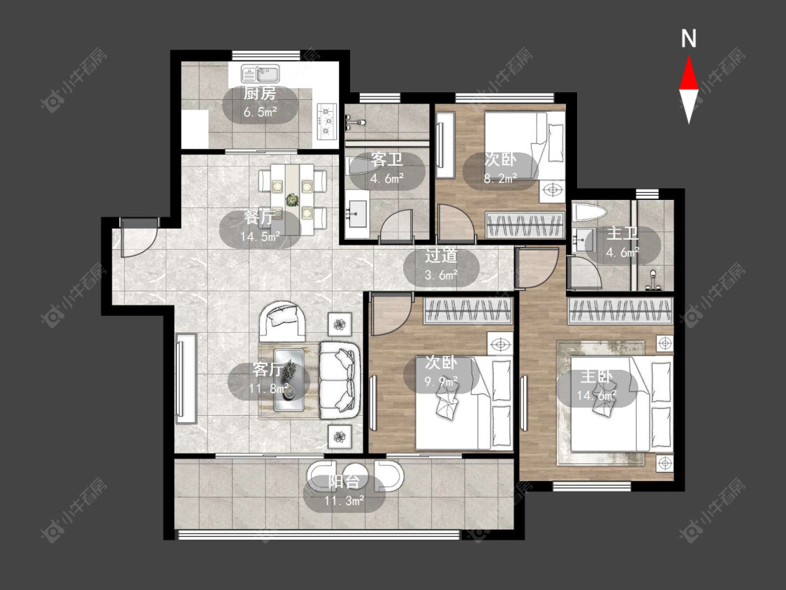 常州融创滨湖御园在售二手房源户型图_小牛看房