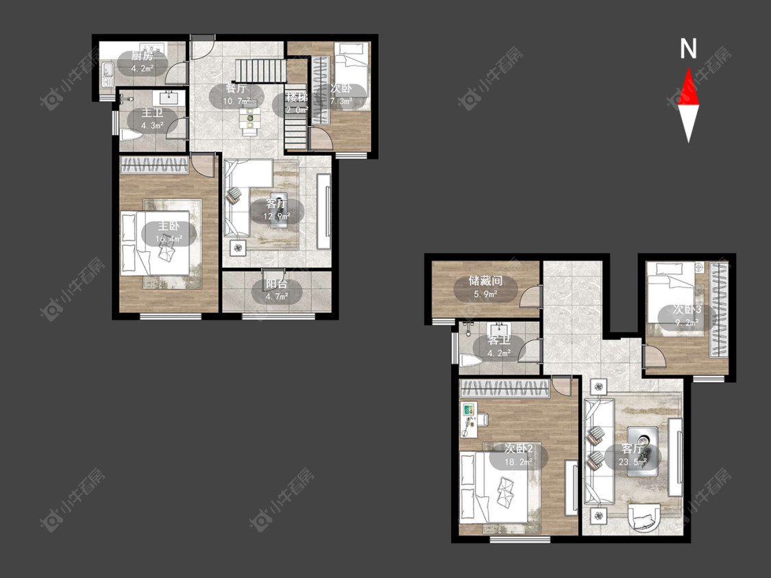 常州世纪华城东区在售二手房源户型图_小牛看房