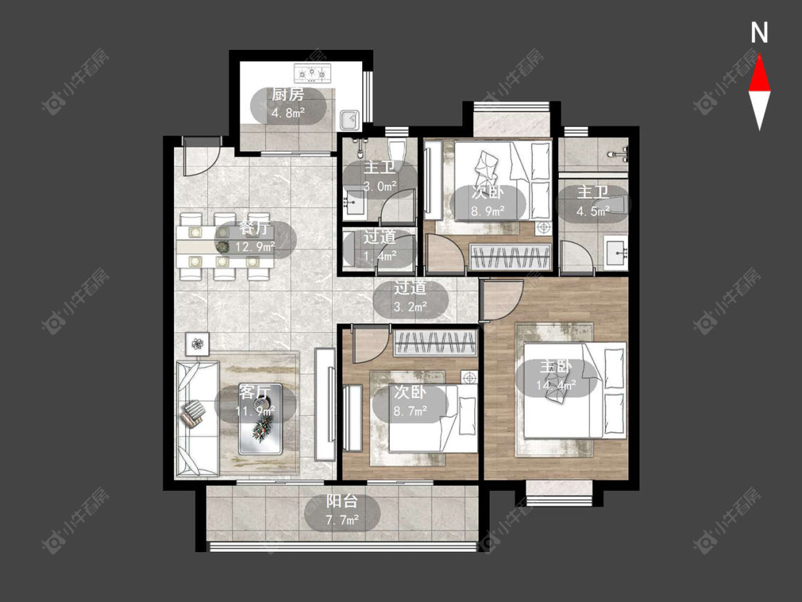 常州璞悦缦宸在售二手房源户型图_小牛看房