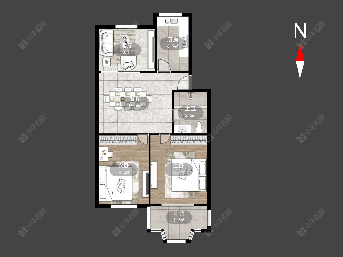 常州同济花园在售二手房源户型图_小牛看房