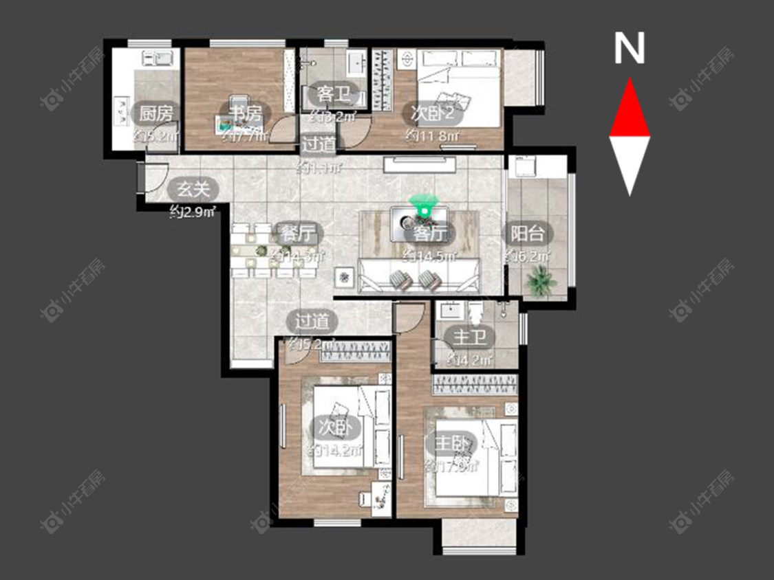 常州绿都万和城三区在售二手房源户型图_小牛看房