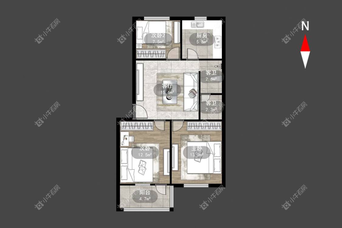 常州武柴新村在租房源户型图_小牛看房