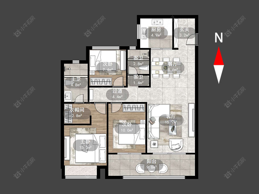 常州新城锦域在售二手房源户型图_小牛看房