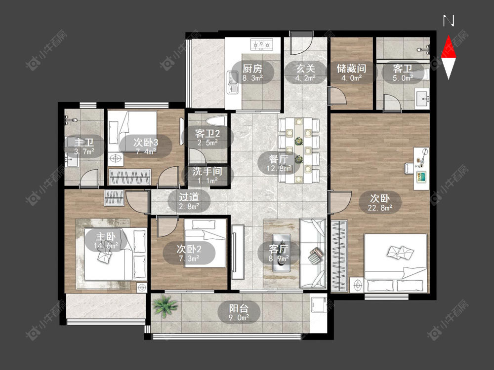 常州碧桂园碧玥和鸣在售二手房源户型图_小牛看房
