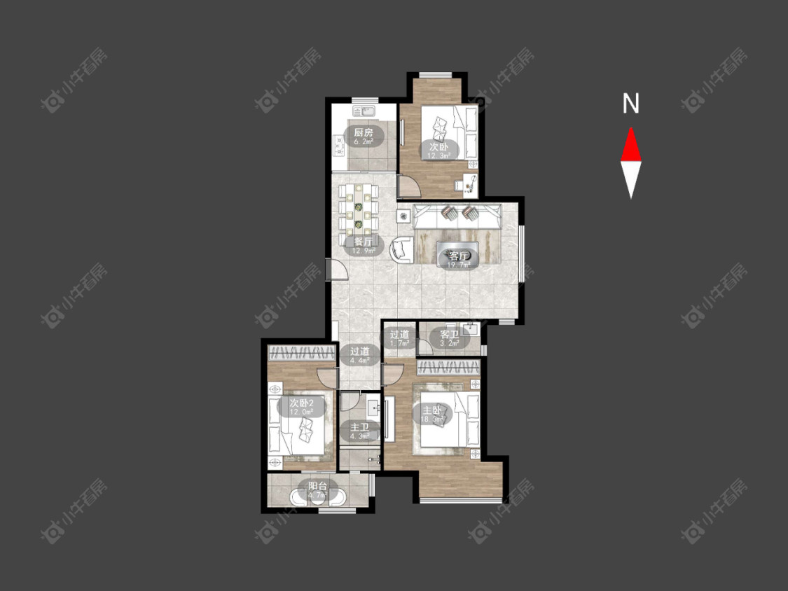 常州荣盛馨河郦舍在售二手房源户型图_小牛看房