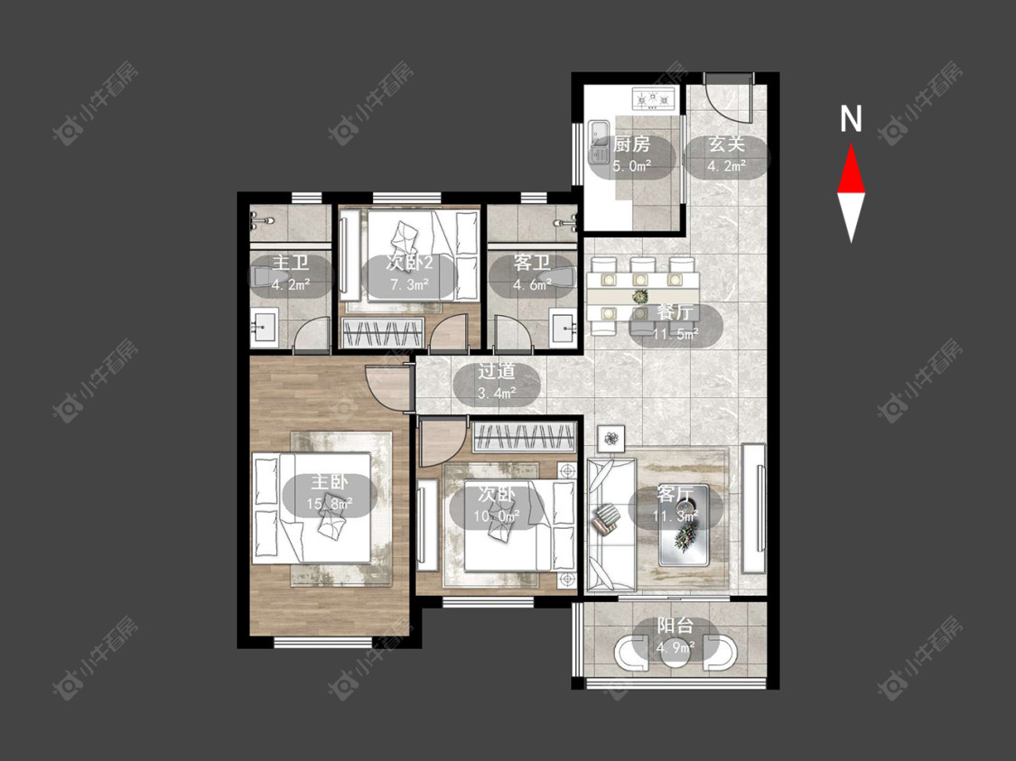 常州海华花园在售二手房源户型图_小牛看房