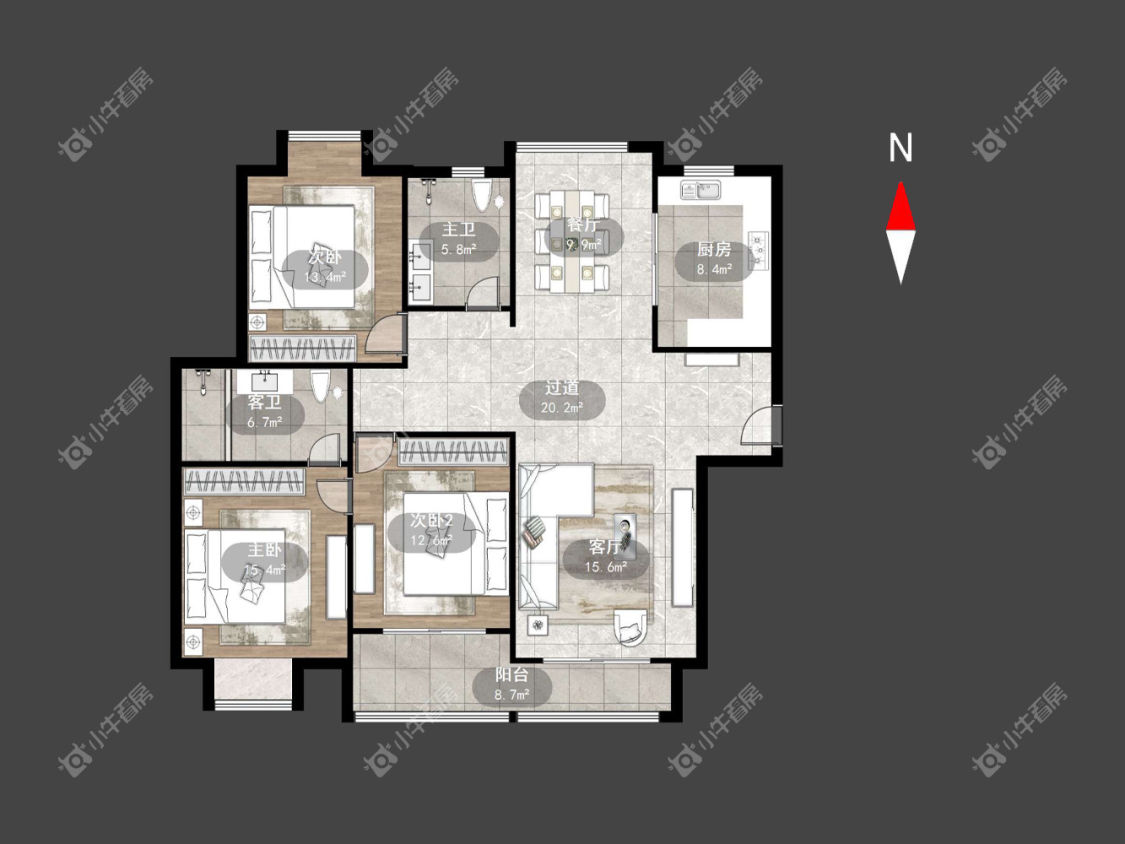 常州怀德名园在租房源户型图_小牛看房