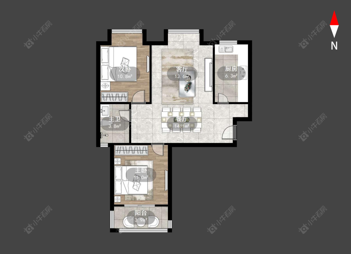 常州九洲新世界花苑在售二手房源户型图_小牛看房