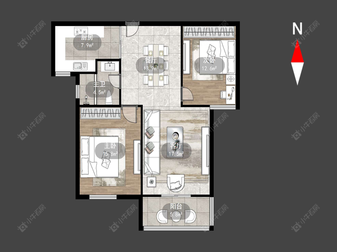 常州府西花园在售二手房源户型图_小牛看房